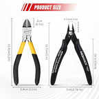 Mini Flush Cutters & Wire Cutters Set for Jewelry Making - 5 Inch Small Diagonal Cutters & Side Cutters - High Carbon Steel Spring-Loaded Pliers with Non-Slip Grip - Perfect for Crafting, Beading - size: 5" Wire Cutter+5" Flush Cutter