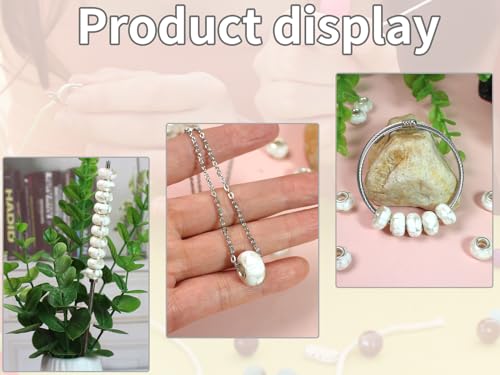 White Shell European Craft Beads for Jewelry Making Large Hole Beads for Pen 140pcs 14mm Rondelle Slide Charm Beads, Big Hole Space Resin Beads for DIY Bracelet Charms (PT400) - color: PT400 Shell White