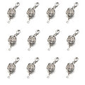 Zpsolution 12 Pieces Locking Magnetic Clasps for Necklaces and Bracelets Rose Jewelry Magnetic Clasp - color: 12 Silver