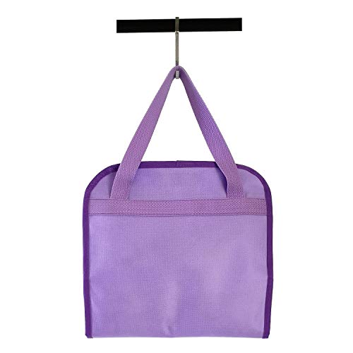 Travel Foldable Jewelry Rolls Bag Storage Pouch Hanging Jewelry Organizer with 8 Zippered Clear Pockets for Earrings Rings Necklaces Bracelets Watchbands (Purple)