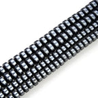 380pcs Adabele Grade A Natural Black Hematite Healing Gemstone 4mm x 2mm Small Round Rondelle Loose Beads Gem Stone Spacer for DIY Craft Jewelry Making GFC7-1 - color: Black Hematite, size: 4x2mm (380pcs/2 Strands)