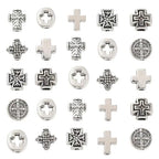 DanLingJewelry 100Pcs 10 Styles Tibetan Cross Crucifix Spacer Beads Antique Silver Religious Cross Beads for Jewelry Crafts Making Supplies - color: 100pcs - cross - 10 styles