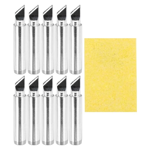 MECCANIXITY Pack of 10 900M Solder Tips Internally Heated Soldering Tips with Cleaning Sponge Pad Replacement Welding Accessories Kit for Electrical Solder Station Tip (900M-T-S1.5K) - style: 900M-T-S1.5K