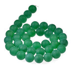 Natural Matte Gemstone Round Spacer Beads (4mm, Green Agate) - color: Green Agate, size: 4mm