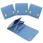 3Pcs Microfiber Jewerly Rolls Small Jewelry Bags for Jewelry Gift Bags Jewelry Organizer Pouch with Double Snap Button for Jewelry Travel Jewelry Pouch, 3"x3"(Dark Blue) - color: Dark Blue
