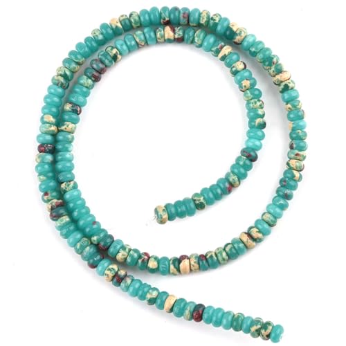 150pcs 4x2mm Green Jasper Disk Rondelle Spacer Stone Semi Precious Gemstone Loose Beads for Jewelry Making 15 Inch - color: Green Jasper