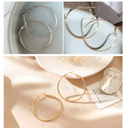 60Pcs Round Hoop Earring Findings Stainless Steel Earrings Beading Making Open Beading Hoop for Jewelry Making DIY Crafts Art Creation (40mm) - color: 40mm