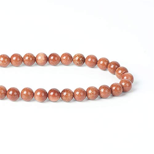 100Pcs Natural Stone 6mm Golden Sand Stone Round Loose Gemstone Energy Healing Beads Hole Size 1mm DIY Smooth Beads for Bracelet Necklace Earrings Jewelry Making - color: Golden Sand Stone, size: 6mm