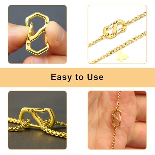 Double Opening Lobster Clasp,Gold and Sliver Bracelet Clasp Charm Clasp,Necklace Connectors for Multiple Necklaces - 12 Pack (Small &Large) - size: Sliver＆Gold