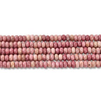 160pcs 4x2mm Natural Rhodochrosite Disk Rondelle Spacer Semi Precious Gemstone Loose Stone Beads for Jewelry Making 15 Inch - color: Rhodochrosite