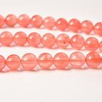 8mm Cherry Quartz Natural Stone Beads Smooth Round Pink Crystal Gemstone Beads for DIY Jewerly Making Full Strand 15" (Cherry Quartz,8mm) - color: Cherry Quartz, size: 8mm