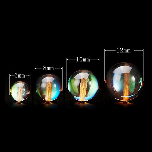 RUBYCA Round Moonstone Crystal Glass Beads Aura Iridescent for Jewelry Making (1 Strand, 10mm, Brown) - color: Brown, size: 10mm