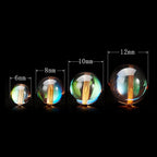RUBYCA Round Moonstone Crystal Glass Beads Aura Iridescent for Jewelry Making (1 Strand, 6mm, Brown) - color: Brown, size: 6mm
