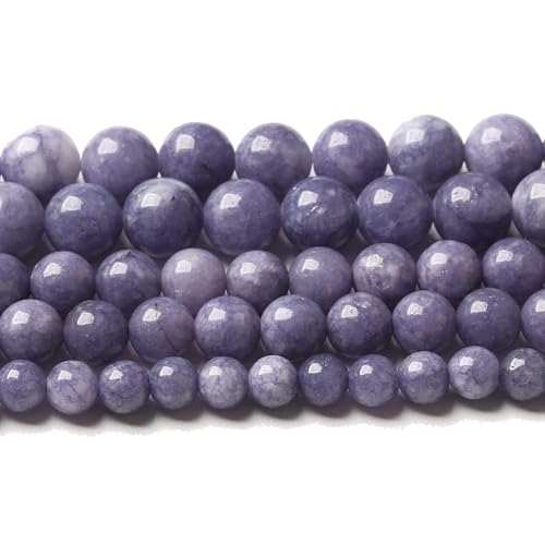 6mm 120pcs Natural Purple Angelite Stone Beads Lavender Gemstone Round Loose Beads for Jewelry Making DIY Bracelet Necklace Earrings 32" 2 Strands - color: Purple Angelite Stone Beads, size: 6mm(2 strands)