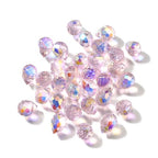 100pcs Pink Glass Teardrop Beads Charms Water Drop Faceted AB Color Plated Beads Top Drilled Sparkly Prisms Chandelier Dangle Charms for DIY Earrings Necklace Bracelet Jewelry Craft 10.5x8mm - color: Pink
