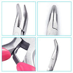 SPEEDWOX Mini Bent Nose Pliers, 3" Chain Nose Pliers with Pink PVC Handle, Jewelry Pliers for Beading Jewelry Making Wire Wrapping DIY Craft Hobby Supplies - style: 3" Bent Nose Pliers