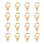 Pandahall 100Pcs Stainless Steel Lobster Claw Clasps Real 24K Gold Plated Jewelry Clasps 15x9x4mm Gold Filled Clasps for Bracelet Necklace Jewelry Making