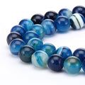 90pcs Adabele AAA Natural Banded Blue Agate Healing Gemstone 4mm (0.16 inch) Small Round Loose Beads Gem Stone Spacer for Craft Jewelry Making GC12-4 - color: Banded Blue Agate, size: 4mm (90pcs/1 Strand)