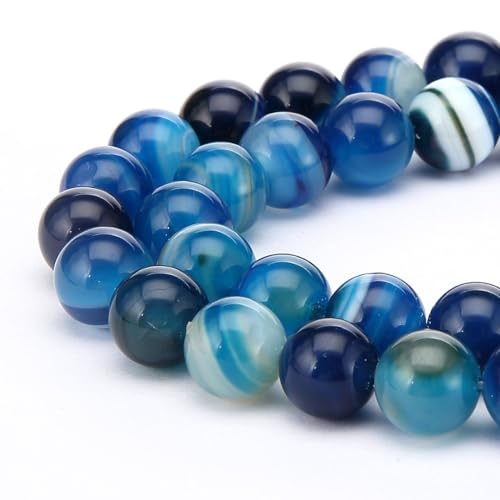 180pcs Adabele AAA Natural Banded Blue Agate Healing Gemstone 4mm (0.16 inch) Small Round Loose Beads Gem Stone Spacer for Craft Jewelry Making GC12-4 - color: Banded Blue Agate, size: 4mm (180pcs/2 strands)