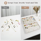Lolalet Earring Tray Display Earring Holder, Stackable Jewelry Drawer Organizer Showcase Storage for Women Girls Stud Piercings Post Earrings -Set of 2 - style: Earrings