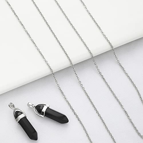 24 Pcs 18" 2mm Necklace Chains Bulk Stainless Steel Link Cable Chain Necklace for Jewelry Making - color: Silver, size: 18 inches