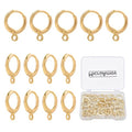 60pcs 14K Gold Filled Hoop Huggie Earring Hooks,Hypoallergenic Dangle Tarnish Resistant Gold Lever Back Earring Hooks Earwire for Jewelry Making Supplies (Gold) - color: Gold