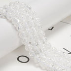 8mm 95pcs Clear Crackle Quartz Smooth Round Gemstone DIY Beads for Jewelry Making - size: 8mm