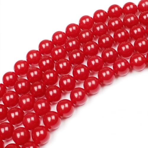 MJDCB Natural Red Jade Round Loose Beads for Jewelry Making DIY Bracelet Necklace (4mm) - color: Red Jade, size: 4mm