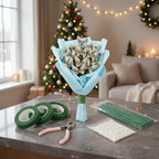 DIY Handmade Floral Art Tool Set, Money Flower Bouquet Making Kit Including ABS Pearls, Metal Wire, 2-Millimeter Diameter Flower Stems, Scissors, Pliers and Green Tape