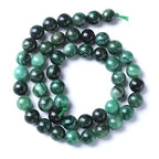 8mm 45pcs Natural Green Emerald Stone Beads Round Loose Beads AAA Energy Healing Power Stone Beads for Jewelry Making DIY Bracelet Necklace 15" (Green Emerald Stone, 8mm) - color: Green Emerald Stone, size: 8mm