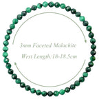MASSIVE BEADS Natural Genuine Gemstone Beads Healing Crystal Chakra Reiki Jewelry Faceted Round Beads Bracelets 3mm - color: Malachite