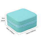 Travel Jewelry Case 2 Pack Mini Travel jewelry Box Portable Organizer Women Girls Gift Box for Rings Earrings Necklaces Bracelets - color: Blue