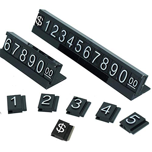 Price Tag Adjustable Counter Stand Label Metal Sale Price Display Stand 16 Sets (Black) - color: Black