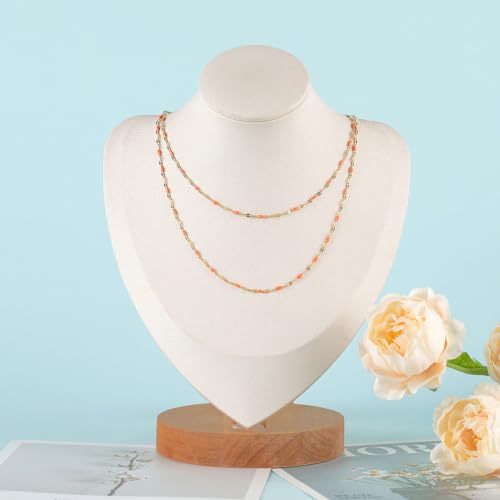 UMAOKANG 5 Meters Bulk Chain for Jewelry Making - Gold Plated Stainless Steel DIY Jewelry Supplies Findings - color: Gold-Orange