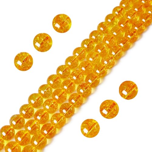 150pcs 6mm Citrine Beads Natural Gemstone Beads Round Loose Beads for Jewelry Making - color: Citrine, size: 6mm