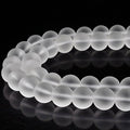 RUBYCA Natural AAA Grade Quartz Crystal Clear Frosted Round Beads for Jewelry Making (1 Strand 8mm) - color: Round Frosted, size: 8mm