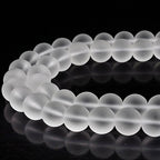 RUBYCA Natural AAA Grade Quartz Crystal Clear Frosted Round Beads for Jewelry Making (1 Strand 8mm) - color: Round Frosted, size: 8mm