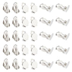 UNICRAFTALE 50pcs Stainless Steel Clip-on Earring Findings Flat Round Blank Tray Earrings Non-Pierced DIY Earrings Metal Earring Converters for Earring Making - color: Metal Color/50pcs