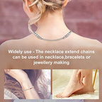 Necklace Extenders, 10Pcs Stainless Steel Silver Necklace Bracelet Anklet Extension Chains with Lobster Clasps and Closures for Jewelry Making - color: Silver