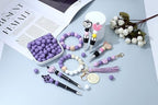 MAIBAOTA 120 Pcs Purple Silicone Beads 15 mm Purple Beads for Keychain/Pens/Bracelet/Necklace Making Focal Beads Loose Rubber Round Silicone Beads Bulk for Craft Making（with Boxed Kits） - color: Purple