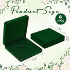 Yinkin 6 Pcs Velvet Jewelry Set Box Jewelry Display Case Earring Ring Bracelet Necklace Gift Box Pearl Necklace Storage Case for Mother's Day Wedding Travel Anniversary(Green) - color: Green