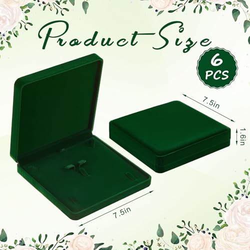 Yinkin 6 Pcs Velvet Jewelry Set Box Jewelry Display Case Earring Ring Bracelet Necklace Gift Box Pearl Necklace Storage Case for Mother's Day Wedding Travel Anniversary(Green) - color: Green