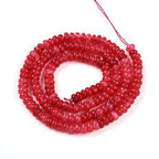 1 Strand Natural White Jade Rondelle Beads Strands Dyed Gemstone Beads Spacers for Jewelry Making Bracelets Necklace DIY Crafts 4.5x2.5~3mm 14.5" About 142~148pcs/strand Red - color: Red