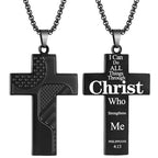 Sport Necklace for Men Pickleball Necklace Stainless Steel Cross Pendant Gifts for Men Pickleball Fans Bible Verse - style: 4:13