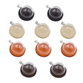 ZenRa 10-Piece Glass Dome Pendant Set with Wooden Base and Hollow Glass Cabochons (30mm Mixed Color) - size: 30mm Dome Mixed Color