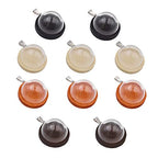 ZenRa 10-Piece Glass Dome Pendant Set with Wooden Base and Hollow Glass Cabochons (30mm Mixed Color) - size: 30mm Dome Mixed Color