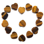 Nupuyai Tiger's Eye Stone Heart Shape Large Hole Stone Loose Beads for Jewelry Making, European Bead fit Charms Bracelet, Pack of 15 - color: 2#-Brown