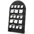 DoubleFill 5 Tier Wooden Earring Display for Vendor Arch Jewelry Display Stand Rack with Adjustable Height for Retail Selling - color: Black