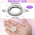 Pndeyo 925 Sterling Silver Jewelry Clasps, Hypoallergenic Round Necklace Enhancer Shortener, Spring Rings Clasp Connector Clips for Bracelet Anklet Jewelry Making- Black - color: Black-1pc-0.4"×0.32"