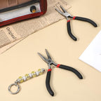 Mini Needle Nose Pliers Set, 2Pcs Needle Nosepliers for Jewelry Making, Black Jewelry Chain Nose Plier, Small Craft Plier with Smooth Jaw and Comfort Grip Handle for Wire Bending Object Graspin - color: Black